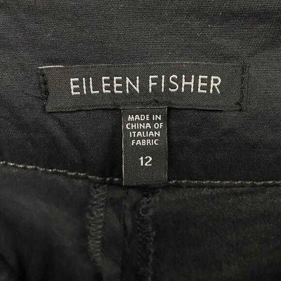 Eileen Fisher Women's Dark Gray Linen Blend Tapered Leg Pants Size 12 - Picture 7 of 13